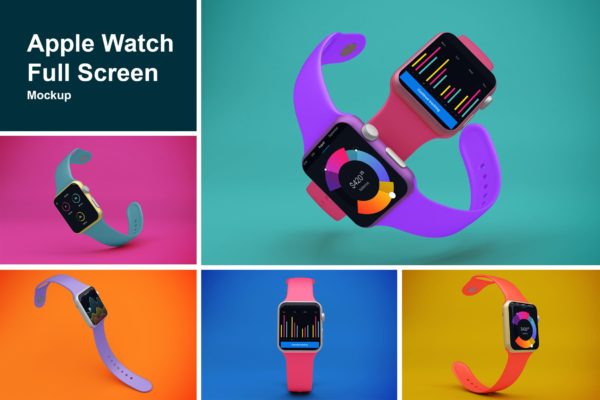 Apple Watch苹果手表样机模板 Apple watch Full Screen
