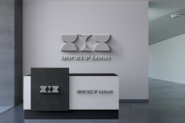 办公室墙标志Logo展示样机 Wall Office Logo Mockup