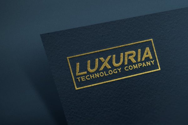 纸张豪华金色标志Logo样机模板 Logo Mockup on Paper – YDM