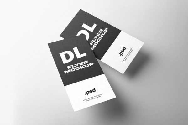DL广告宣传单效果图样机 DL Flyer Mockup