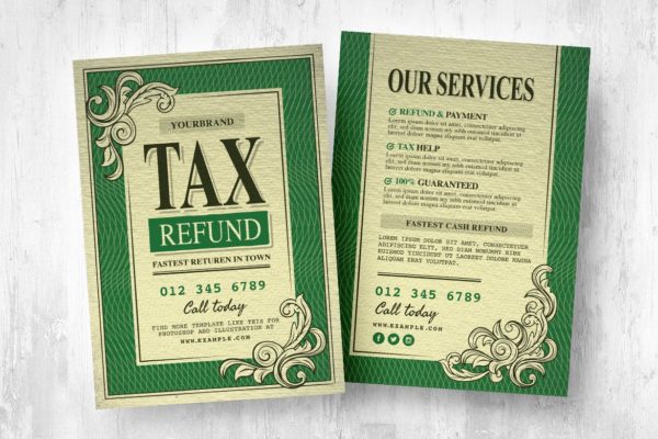 退税服务传单海报模板 Tax Refund Service Flyers