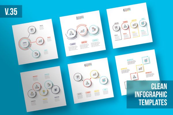 数据可视化演示信息图表模板合集v35 Infographics template set v.35