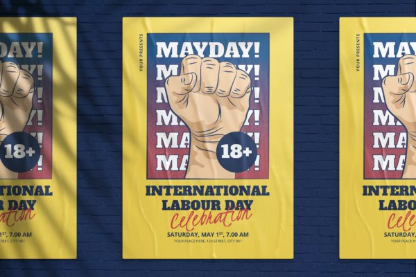 国际劳动节传单设计 International Labour Day Flyer