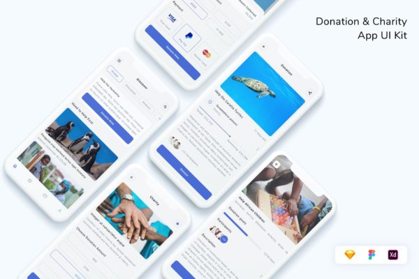 捐赠&慈善App设计UI套件 Donation & Charity App UI Kit