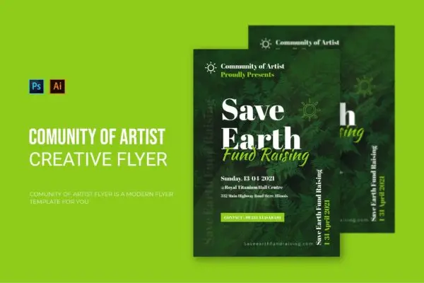 艺术家社区海报模板下载 Community Of Artist – Flyer