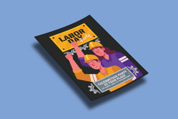 劳动节派对海报模板 Labour Day Party – Flyers Template