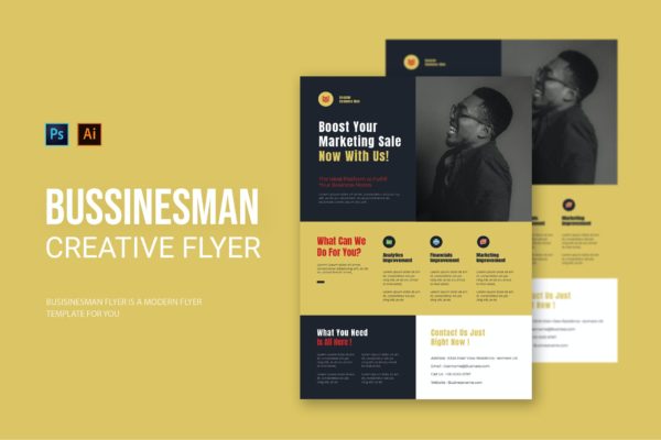 商业营销推广宣传单素材 Booster Bussinesman – Flyer