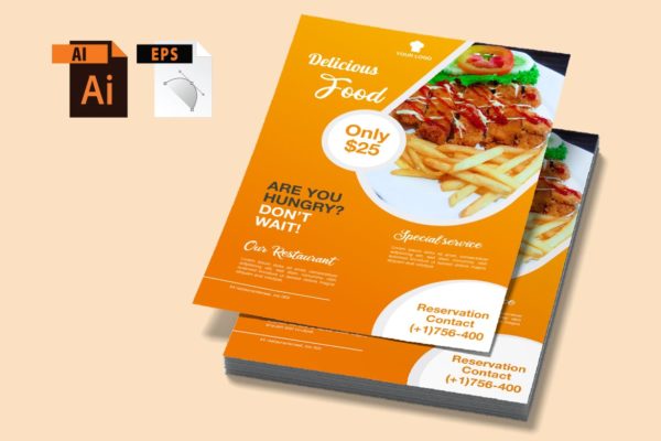 美食食品广告海报传单设计模板v23 Food Flyer vol 23