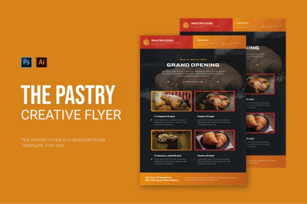 面包店食品海报素材 Pastry – Flyer