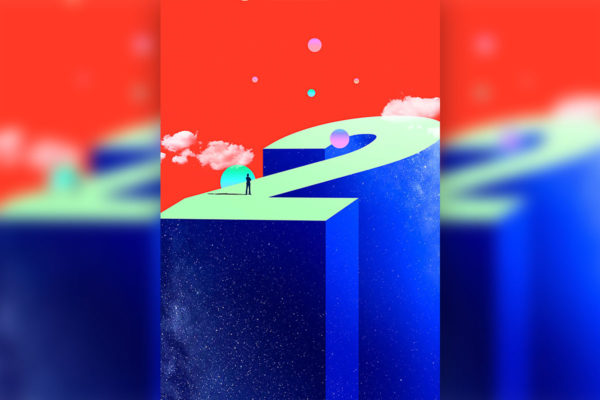 “2”数字星空长阴影海报设计韩国素材[psd]
