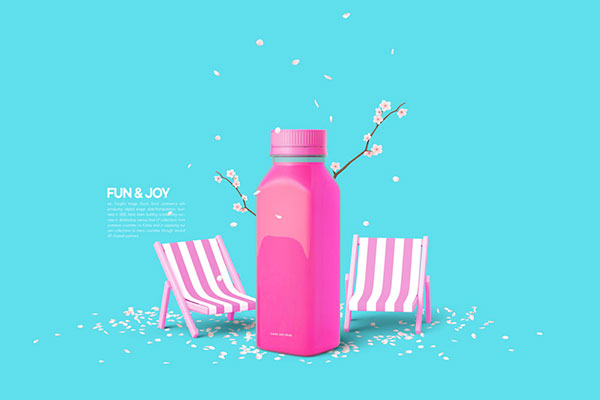 果汁饮料广告概念海报设计韩国素材[psd]