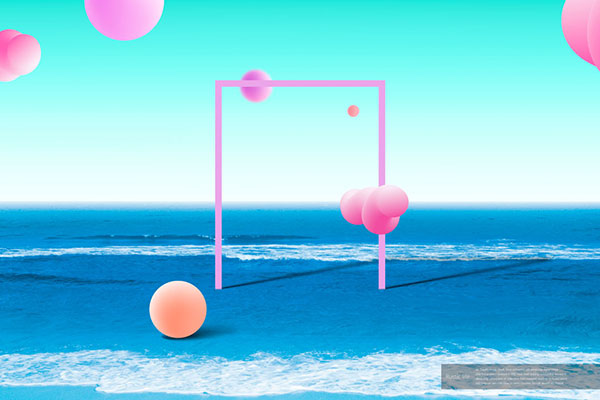 蓝色海洋景观海报设计韩国素材[psd]