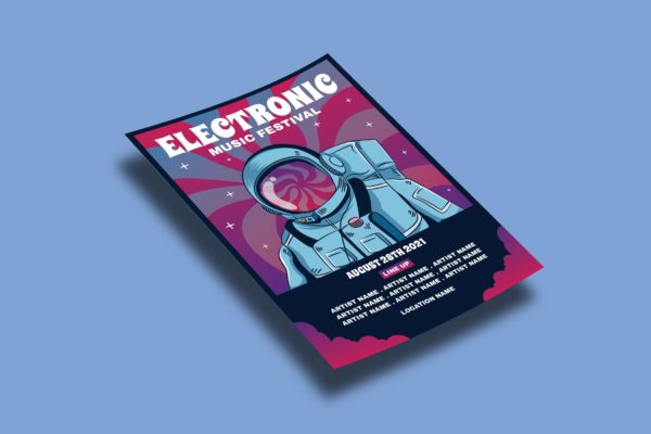 电子音乐节宣传单素材 Electronic Music Festival – Flyers Template