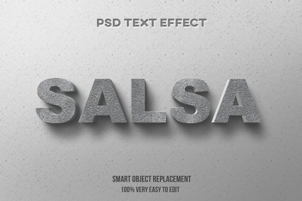 粗糙石头纹理英文文本图层样式 Realistic concrete text effect