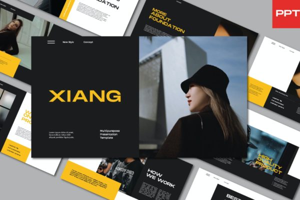 高端品牌指南PPT模板 Xiang Powerpoint Template