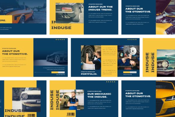 汽车维修服务PowerPoint演示模板 INDUSE Powerpoint Template