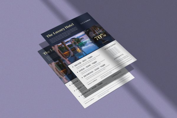 豪华酒店广告传单设计模板 Luxury Hotel Flyer