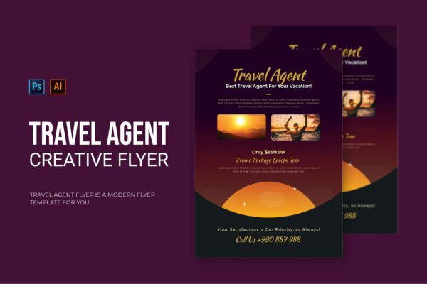 旅行社推广海报素材 Travel Agent – Flyer