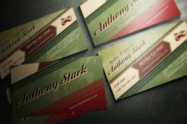 复古风格企业名片设计模板 Retro Business Card Design