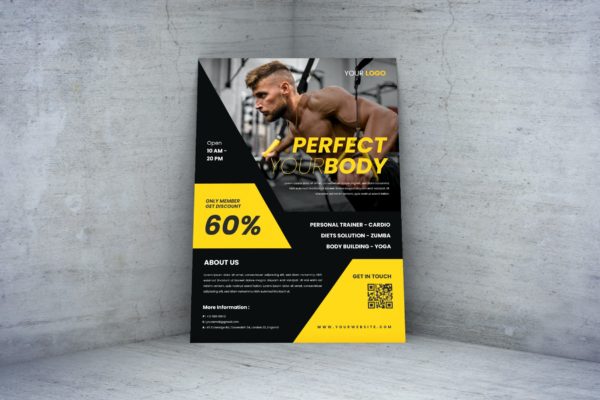 健身俱乐部传单设计 Fitness Flyer