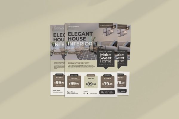 室内设计海报模板下载v2 House Interior Flyer Vol.02