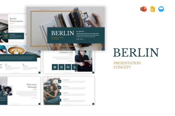 企业文化介绍Gslide/Keynote/PPT幻灯片三合一模板 Berlin – GSLIDE KEY PPTX TEMPLATE