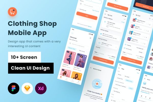 服装电商App界面设计模板 Clothing Shop Mobile App – Sqtemp