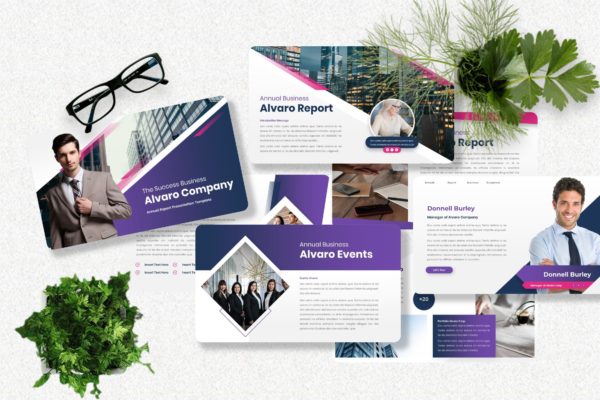 年度报告演示PPT模板 Alvaro – Annual Report Powerpoint Template