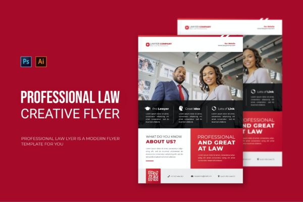 专业法律顾问宣传单模板下载 Professional Law – Flyer