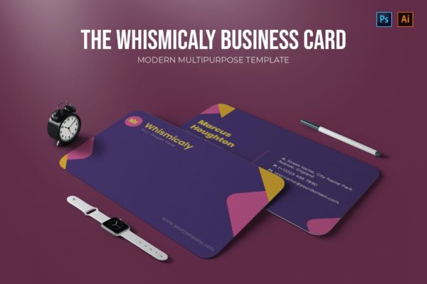 工作室商业名片设计模板 The Whismicaly – Business Card