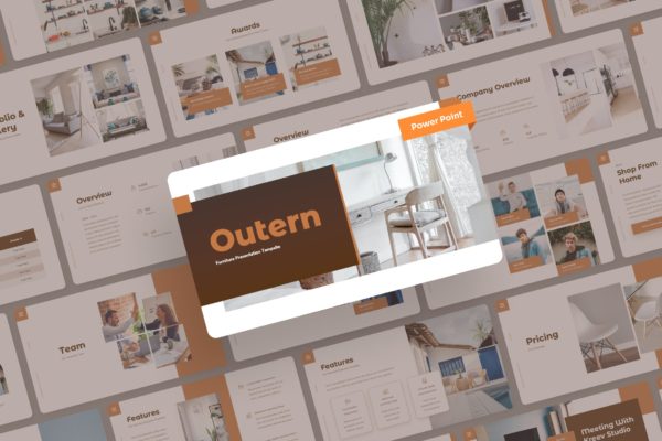 家居设计PPT幻灯片模板下载 Outern – Furniture PowerPoint Presentation