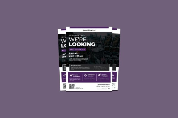 公开招聘海报设计模板v8 Open Hiring Flyer Vol.08