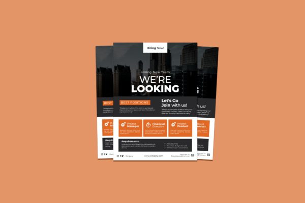 招聘团队HR海报设计模板v9 Hiring Team Flyer Vol.9