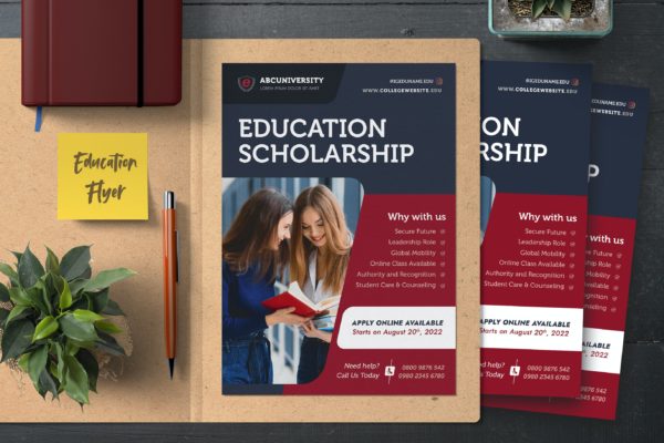 大学教育传单设计模板 Education Flyer Template