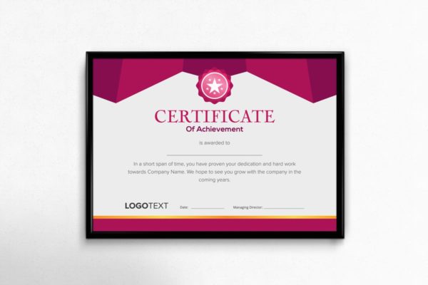 简约几何图形紫色风格证书设计模板 Neat Geometric Purple and Grey Certificate