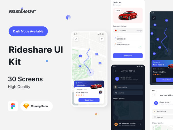 设计森林下午茶：拼车/租车App应用UI套件