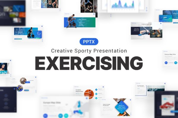 瑜伽运动Powerpoint模板 Exercising Yoga Sporty Presentation Template