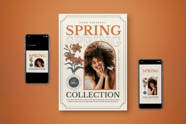 春季系列海报传单设计模板合集 Spring Collection Flyer Set