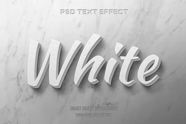 白色墙壁凸点纹理3D文本样式 White realistic text effect
