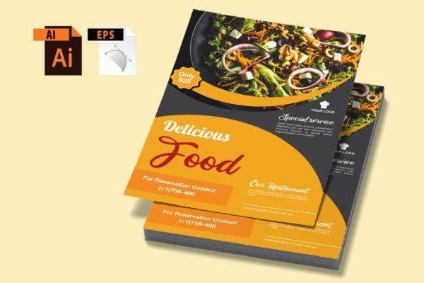 美食食品广告海报传单设计模板v33 Food Flyer vol 33