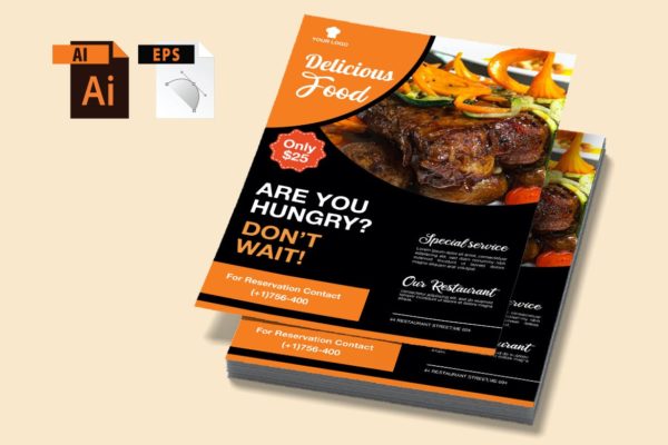 美食食品广告海报传单设计模板v29 Food Flyer vol 29