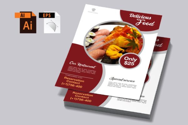 美食食品广告海报传单设计模板v21 Food Flyer vol 21