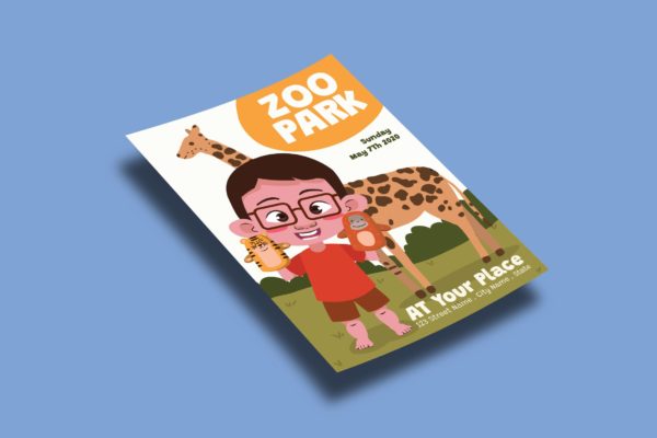 动物园活动宣传单模板 Visit Zoo – Flyers Template