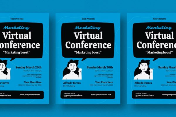 营销会议传单设计 Marketing Vitrual Conference Flyer