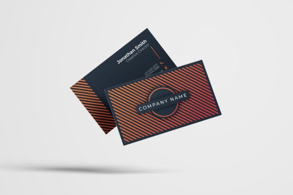创意条纹风格企业名片模板v79 Business Card Template.v79