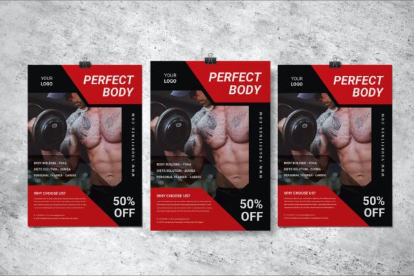 体育健身传单素材 Fitness Flyer