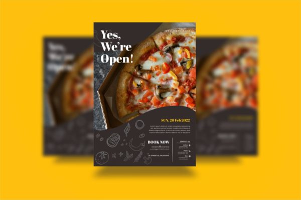 餐厅美食广告传单设计模板v2 Restaurant Flyer Vol 2