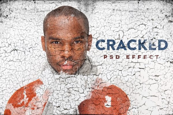 裂纹绘制纹理照片后期处理样式 Cracked Painted Texture Mockup