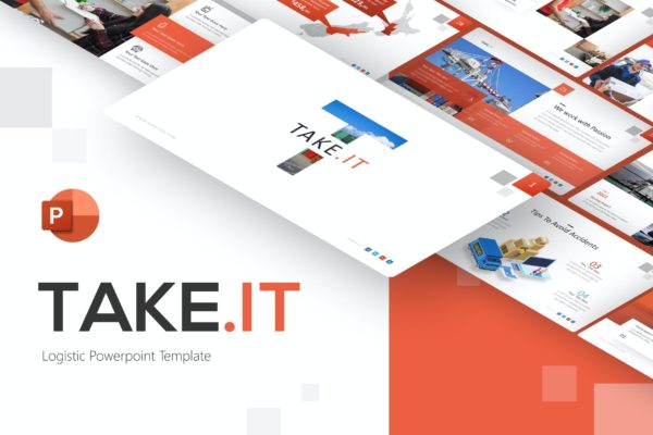 快递物流主题Powerpoint幻灯片模板 Take it Logistic Powerpoint Template