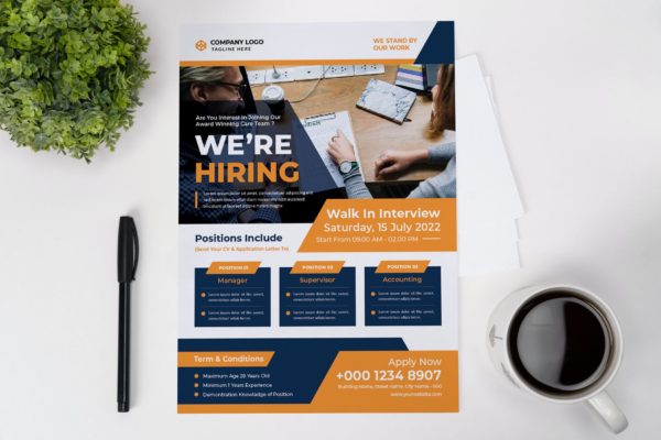 工作招聘海报模板下载 Job Hiring Flyer